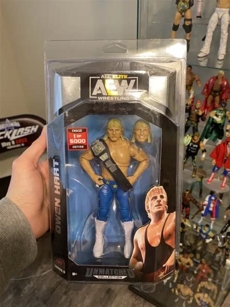 Aew Unmatched Owen Hart 1 Of 5000 Chase Figure New In Protective Case