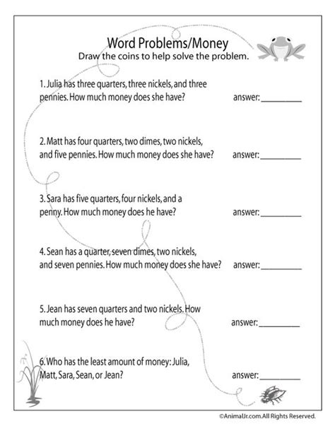 One of the easiest ways to solve 2nd grade money word problems is to look for keywords. Money Word Problems, free printable worksheet, Grade 2 | Time & Money | Pinterest | Free ...