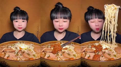 Asmr Mukbang Spicy Noodles Soft Boil Egg Cheesy Rice Cakes Eating Sounds Eating
