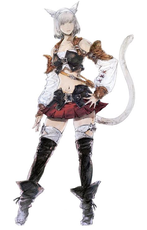 Miqote Female In Initial Gear Final Fantasy Xiv Final Fantasy Art