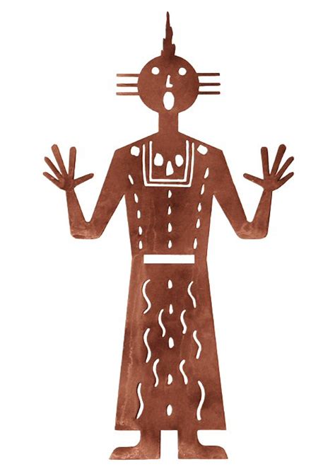 30 Kachina With Hands Pointing Up Metal Wall Art Southwest Wall Decor