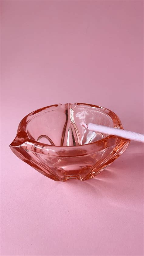 Vintage Pink Glass Ashtray The Apartment To
