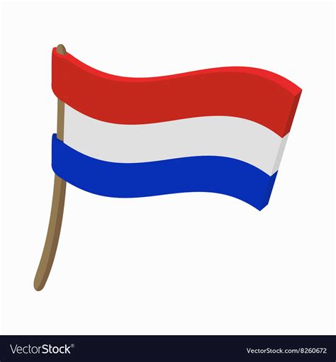 flag of the netherlands icon cartoon style vector image