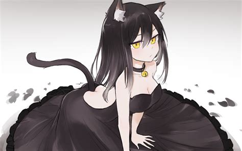 13o Animal Ears Ass Bell Black Hair Breasts Catgirl
