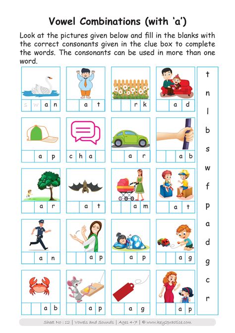 Vowel A Worksheets For Kindergarten