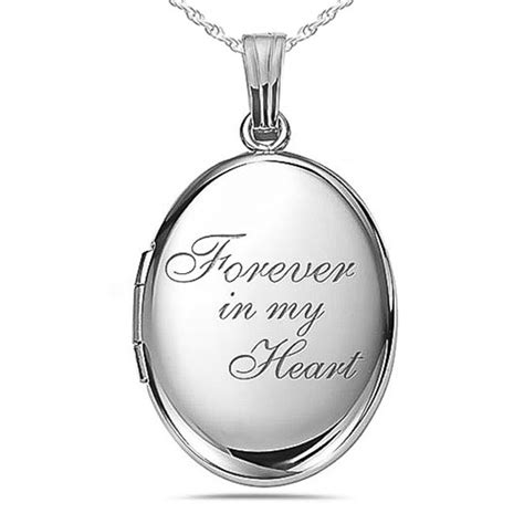 Sterling Silver Forever In My Heart Oval Photo Locket Pg101806