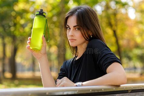 Sporty Woman Drinking Water Stock Photo Image Of Morning Attractive