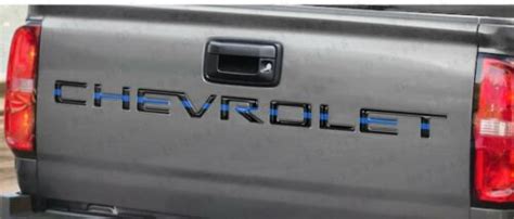 3d Black Blue Line Domed Raised Tailgate Letters For Chevy Silverado