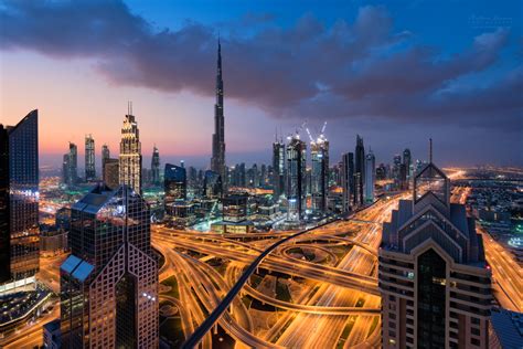 Downtown Dubai Skyline At Sunrise Mathew Browne