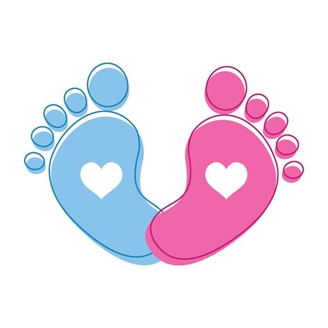 Premium Vector Baby Footprints With A Heart In The Middle Element For