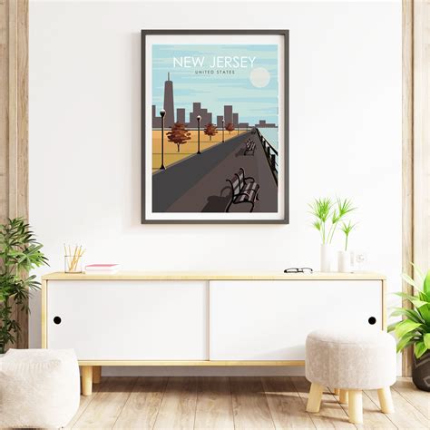 New Jersey Poster New York Poster New Jersey Travel Print Etsy