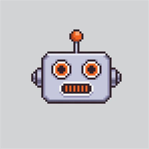 Pixel Art Illustration Robot Head Pixelated Robot Robot Head Icon