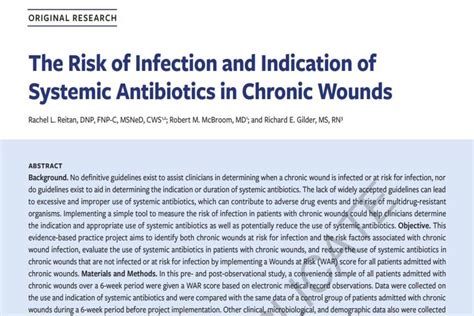 The Risk Of Infection And Indication Of Systemic Antibiotics In Chronic