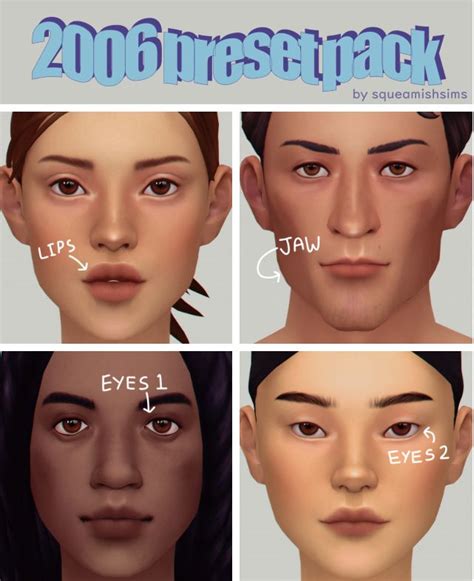 2006 Preset Pack Sims 4 Collections Sims 4 Body Mods Sims 4 Cc Skin