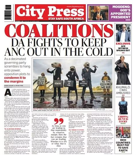 Whats In City Press Da Fights To Keep Anc Out In The Cold Ace
