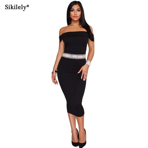 Sikilely Western Women Party Dresses Off Shoulder Slash Neck Sexy