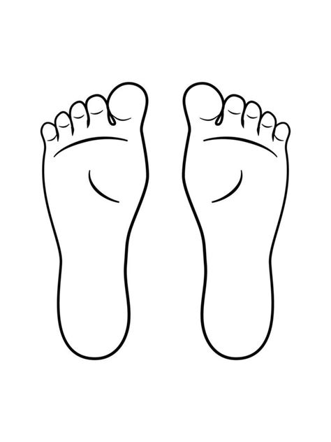 Line Drawing Of The Left And Right Foot Soles Bottom Of Feet Vector
