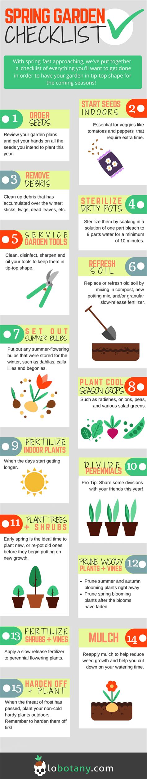 Spring Garden Checklist Infographic Lobotany