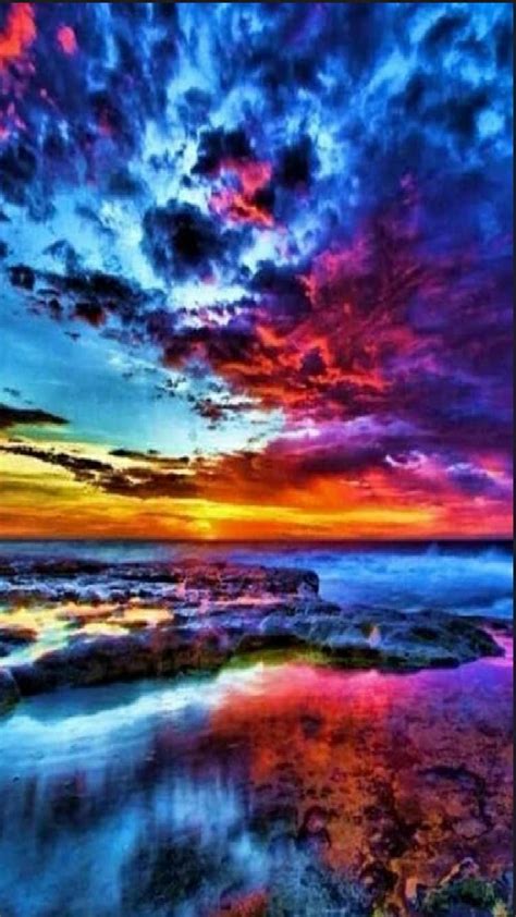 Fantasy Sunset Beach Beauty Burst Color Colorful Natural