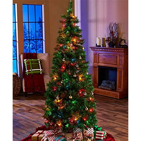 6 Ft Pre Lit Pop Up Christmas Tree Multi Colored Lights Walmart