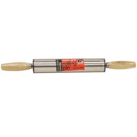 Hb Heavy Weight Stainless Steel Rolling Pin With Contour Handles