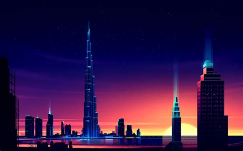 1920x1080 Digital Art Building Dubai Burj Khalifa Skyscraper Cityscape
