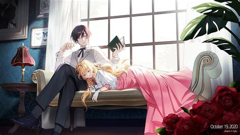 Anime Couple Resting Cute Room Windows Romance Sleeping Anime