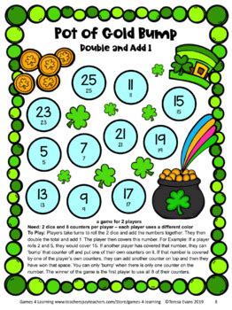 Math end of term test for fourth (4th) graders or math placement test for 5th grade. St. Patrick's Day Math Games Second Grade by Games 4 ...
