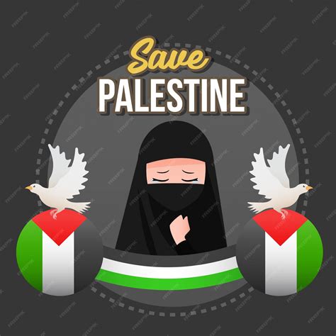 Salvar a ilustração da palestina | Vetor Premium