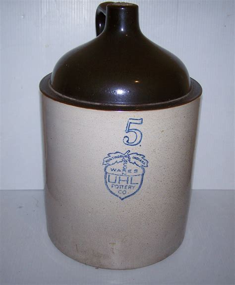 Uhl Acorn Wares Pottery Co 5 Stoware Crock Jug Nice L K Ebay