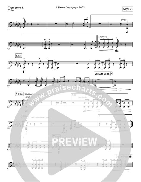 I Thank God Trombone Tuba Sheet Music PDF Maverick City Music Dante