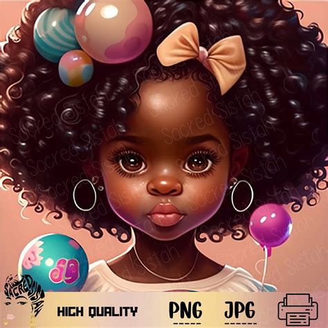 Adorable Black Girl Art African American Print On Demandcandyland Collection Printable