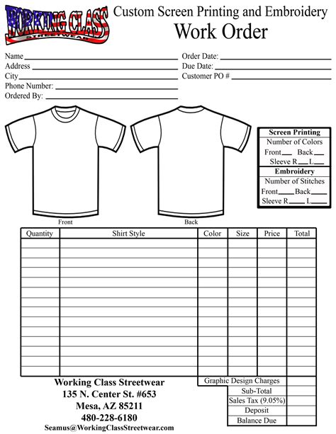 The latter allows the owner or sponsor or client to provide the request for change and the team makes necessary amendments. Embroidery Work Order Form Template | Chainimage