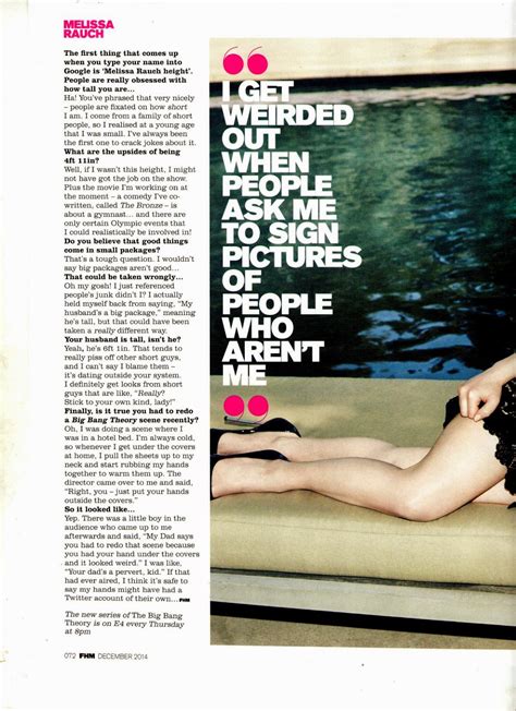 Celebs Galaxy Melissa Rauch In Fhm Magazine December