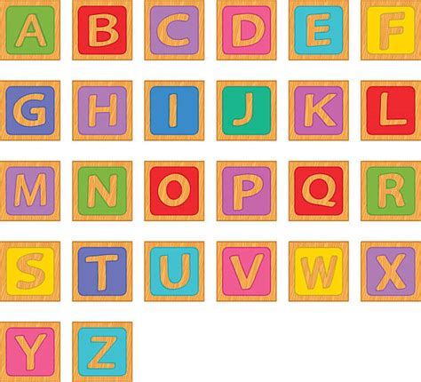 Alphabet Block Toy Letter Character Type Wood Font Cartoon