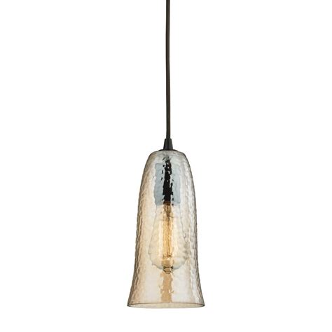 Titan Lighting Hammered Glass 1 Light Pendant In Oil Rubbed Bronze The Home Depot Canada