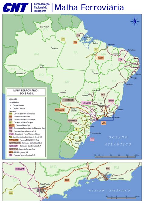 Mapa Ferrovias No Brasil