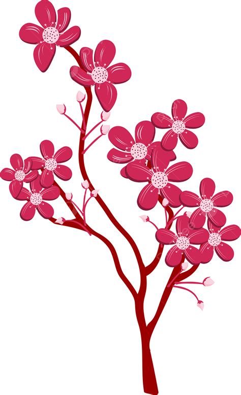 Diseño De Vector De Flores De Cerezo 02 Png Flor De Cerezo Flor Sakura Png Imagen Para