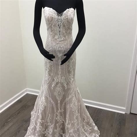 Sottero And Midgley Ivorydark Pearl Lace Tulle Kingsley Modern Wedding Dress 56 Off Retail
