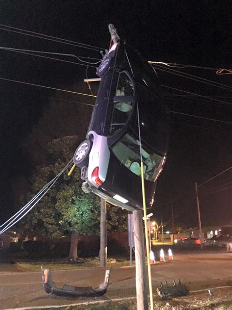 Police Report Explains How Car Got Stuck On Utility Pole Wbbj Tv