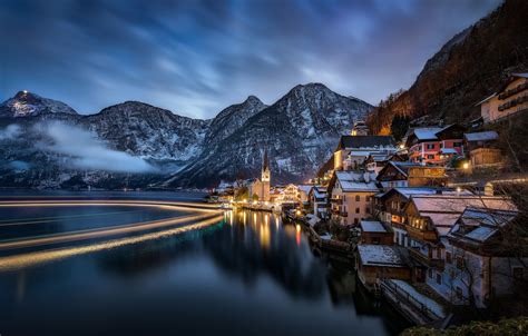 Wallpaper Landscape Mountains Night Lake Home Austria Alps
