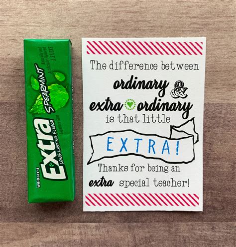 Free Printable Extra Gum Teacher Appreciation