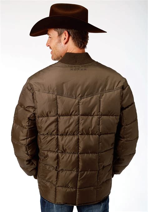 Roper Mens Chocolate Polyester Quilted Insulated Jacket The Western