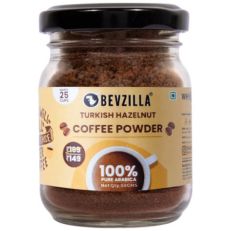 Bevzilla Instant Coffee Powder Turkish Hazelnut 50 Grams Amazon