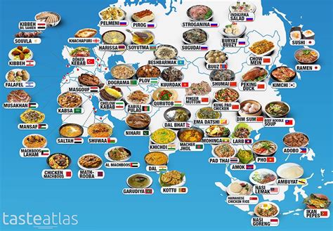 Asian Cuisine Map Around The World Food Food Map Food From