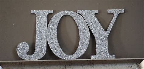 9 Silver Joy Sign Glitter Wall Letters