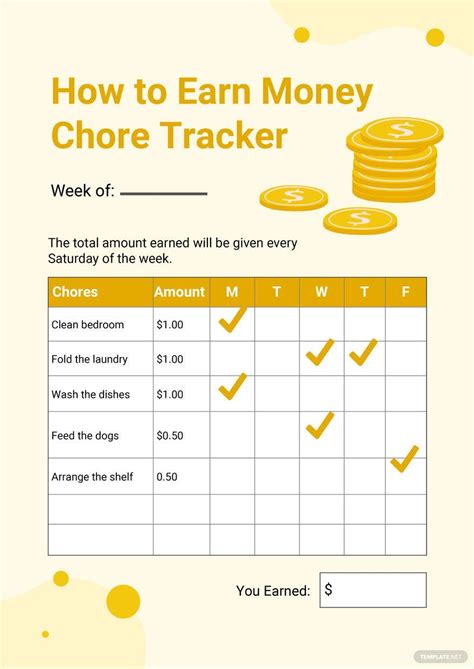 How To Earn Money Chore Chart In Illustrator Pdf Download