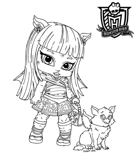 Monster High Baby Rochelle Goyle Coloring Page Free Printable