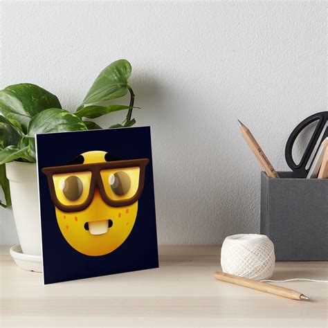 Nerd Face Emoji Meme Art Board Print By Fomodesigns Redbubble