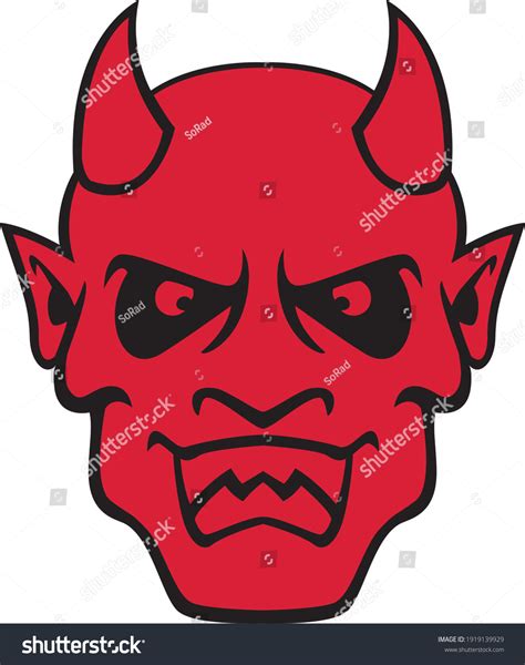 Evil Devil Face Vector Illustration Icon Stock Vector Royalty Free